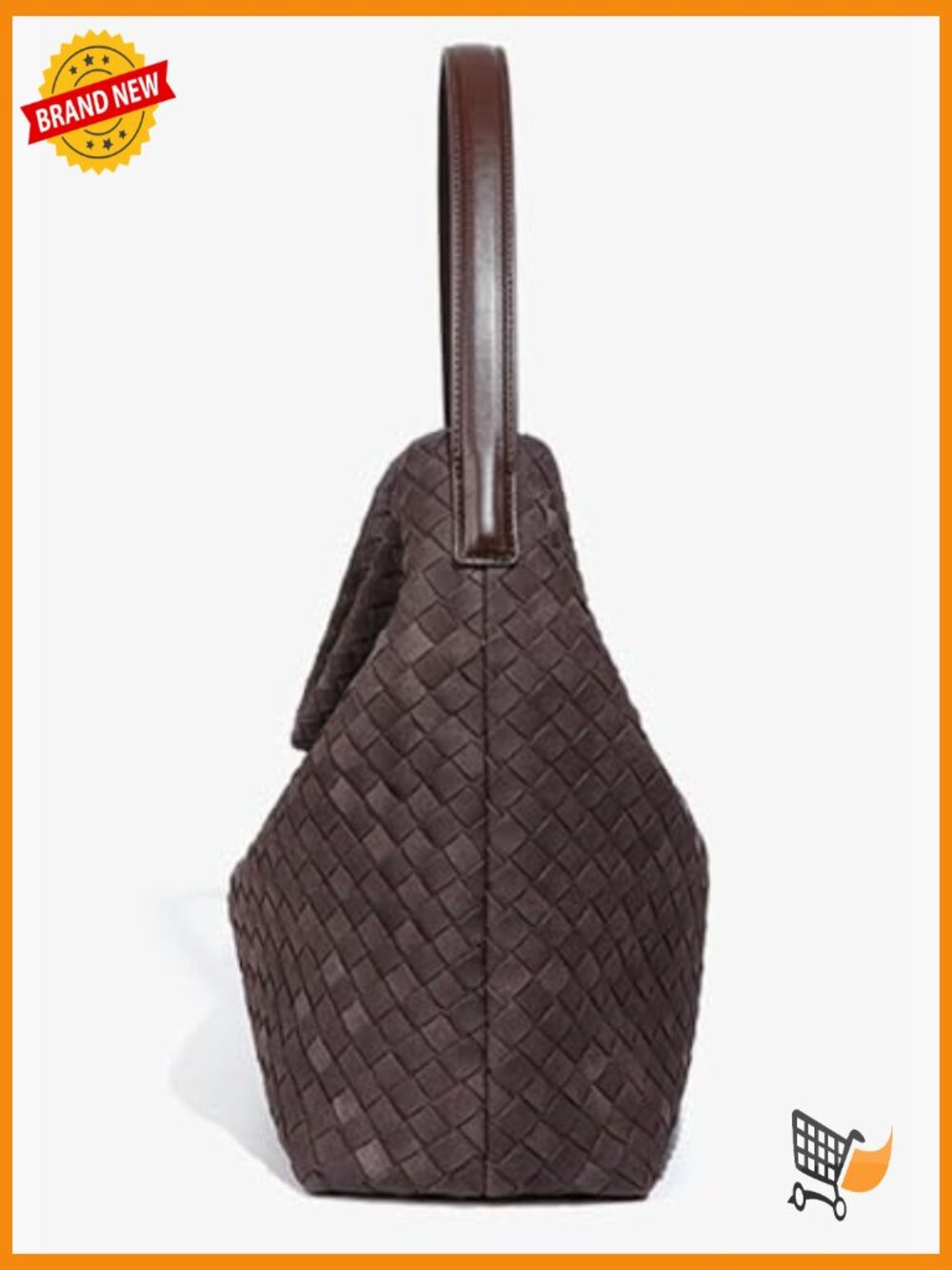 Woven Slouchy Suede Hobo Tote Bag Shoulder Purse Crossbody - Picture 2 of 7